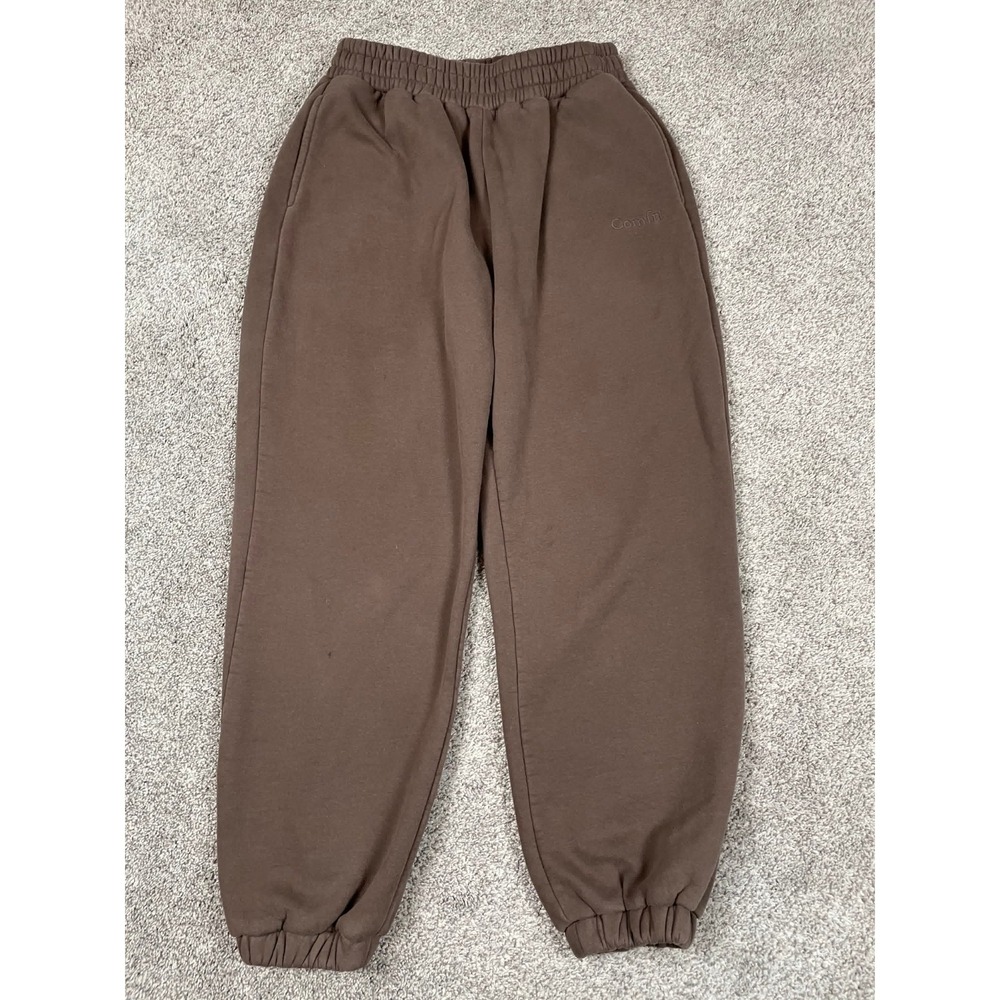 Comfrt Sweatpants Womens Large Brown Jogger Casual Lounge Relaxed Pockets Cozy